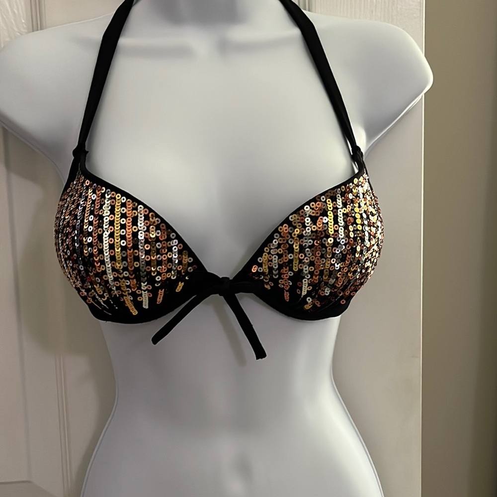 Very Sexy Push-up Sequined Bikini Top